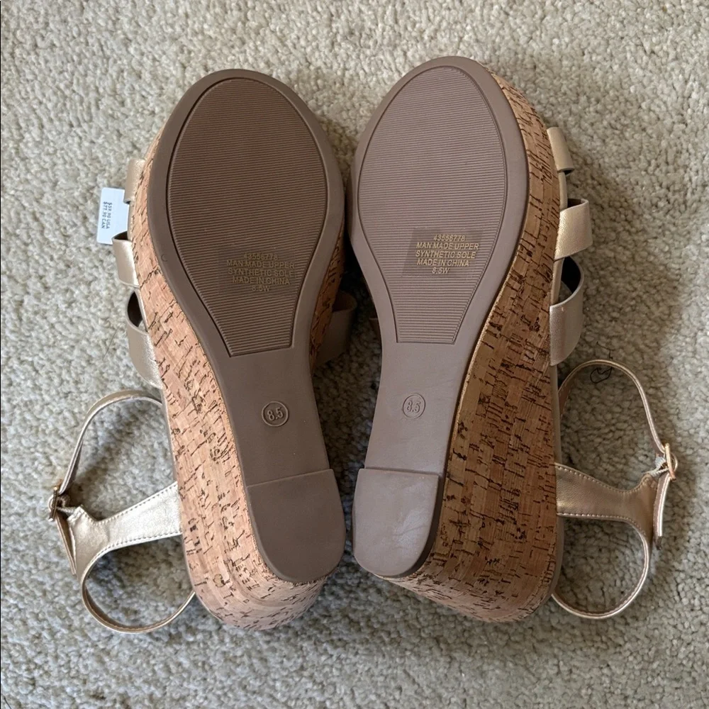 Torrid Gold Cork Wedge Sandals - Women's Size 8.5